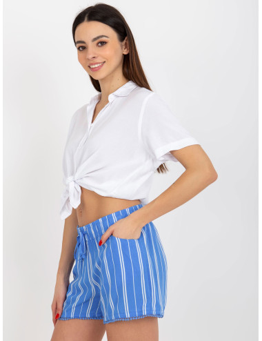 Blue summer casual shorts with stripes FRESH MADE 