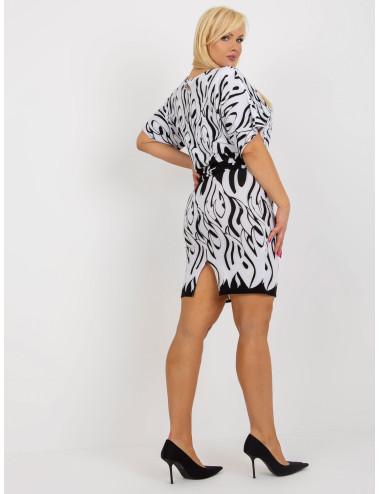 Black and white cocktail dress plus size with patterns 