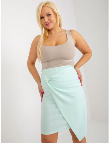 Mint elegant plus size skirt with tuck  