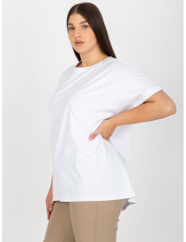 White women's T-shirt basic plus size  