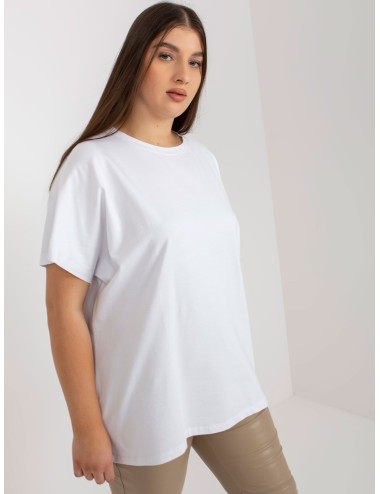 White women's T-shirt basic plus size  