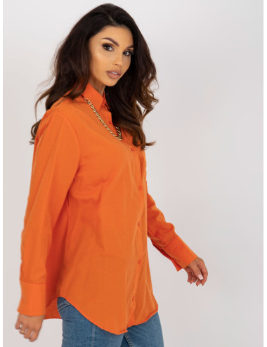 Orange oversized shirt with detachable chain 