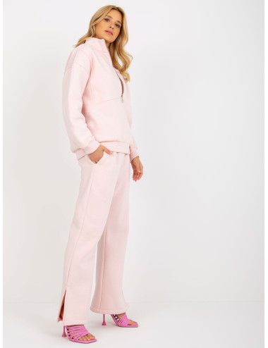 Light pink three-piece sweatsuit set with top 