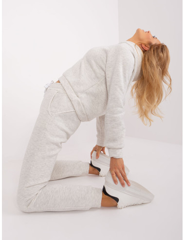 Light grey melange basic tracksuit 