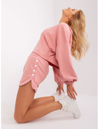 Dirty pink tracksuit set with sweatshirt 