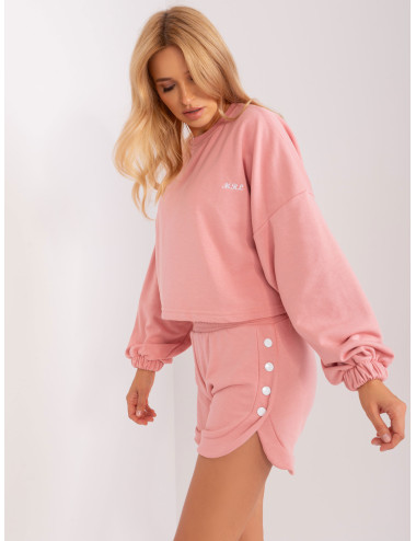 Dirty pink tracksuit set with sweatshirt 