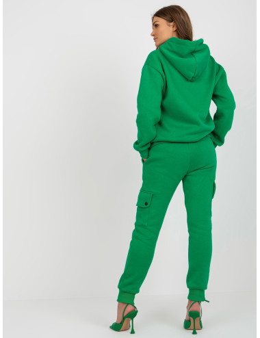 Green women's sweatshirt set with cargo pants 