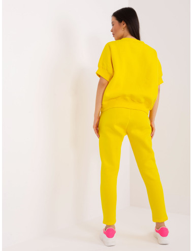 Yellow tracksuit set with sweatshirt with patch 