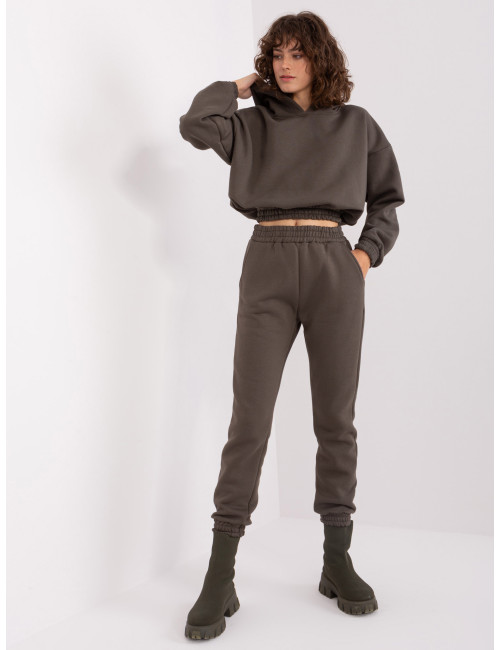 Dark khaki two-piece tracksuit 