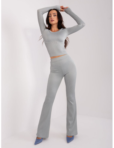 Grey two-piece casual set 