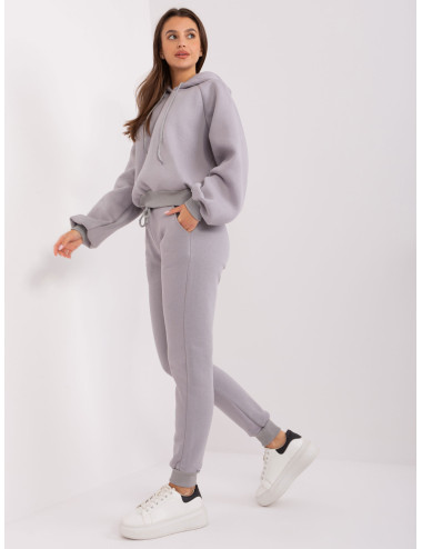 Grey basic tracksuit set with trousers  