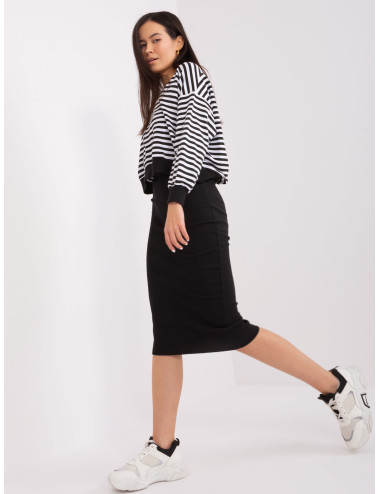 Black and white basic set with midi dress 