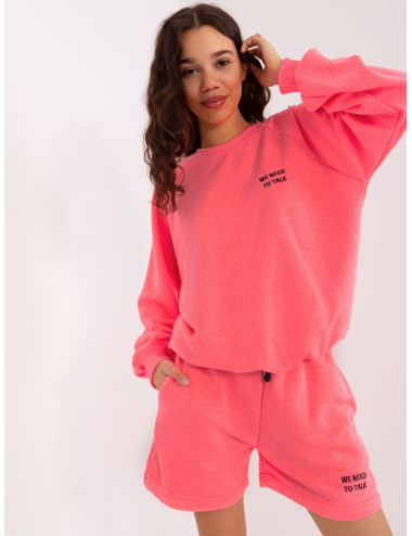 Fluo pink tracksuit set with oversize sweatshirt  