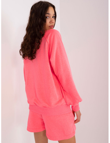 Fluo pink tracksuit set with oversize sweatshirt  
