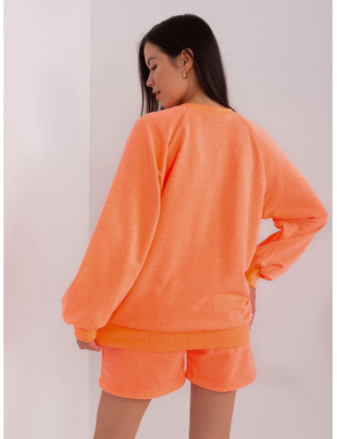 Fluo orange tracksuit set with shorts 