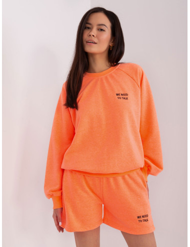 Fluo orange tracksuit set with shorts 
