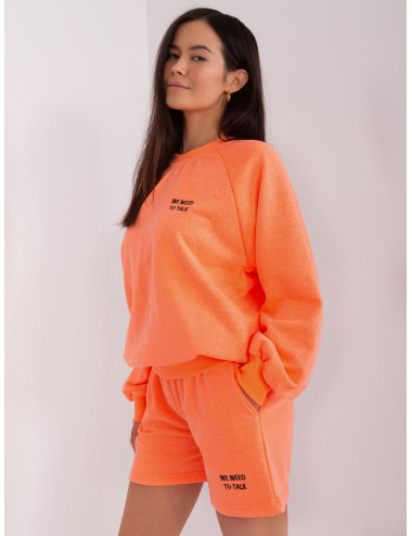 Fluo orange tracksuit set with shorts 