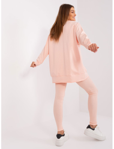 Peach cotton set with leggings 