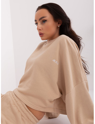 Beige tracksuit set with sweatshirt 