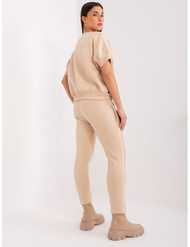 Beige insulated tracksuit 