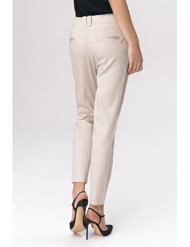 Pantalon beige ajusté pour femme 