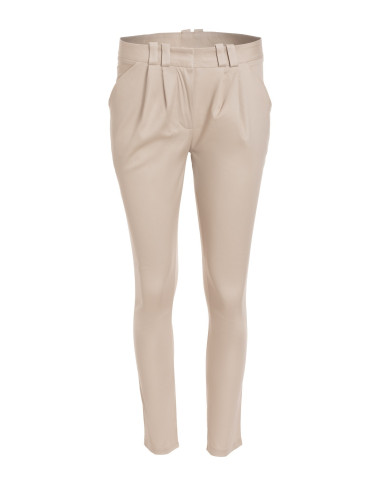 Pantalon beige ajusté pour femme 