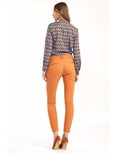 Pantalon orange classique à jambes fuselées 