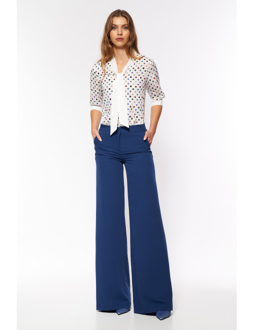 Pantalon palazzo bleu cobalt 