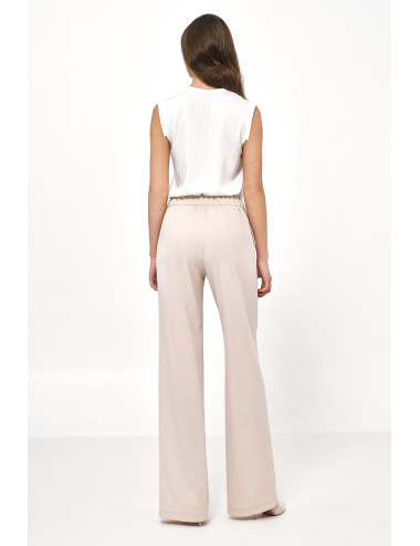 Pantalon coupe ample beige 