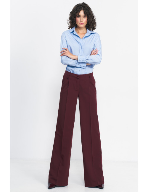 Pantalon large bordeaux 