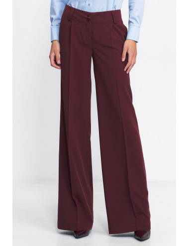 Pantalon large bordeaux 