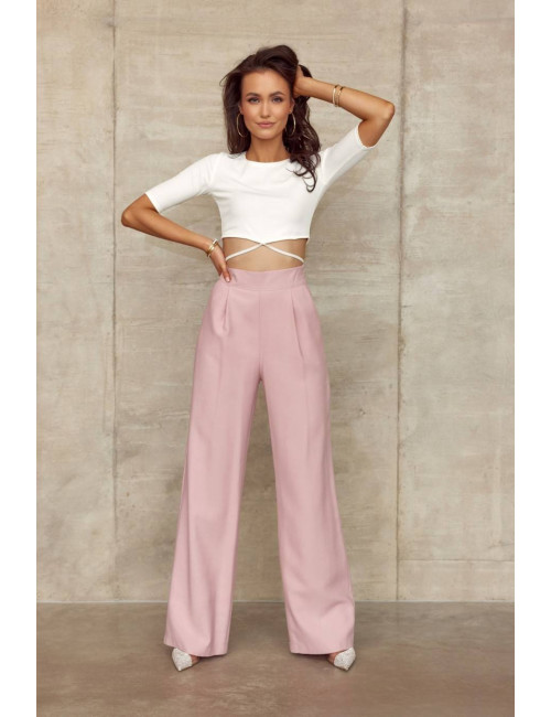 Pantalon large taille haute ROSE 