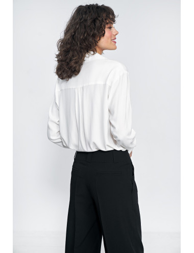 Chemise en viscose avec boutons écru boutons dorés 